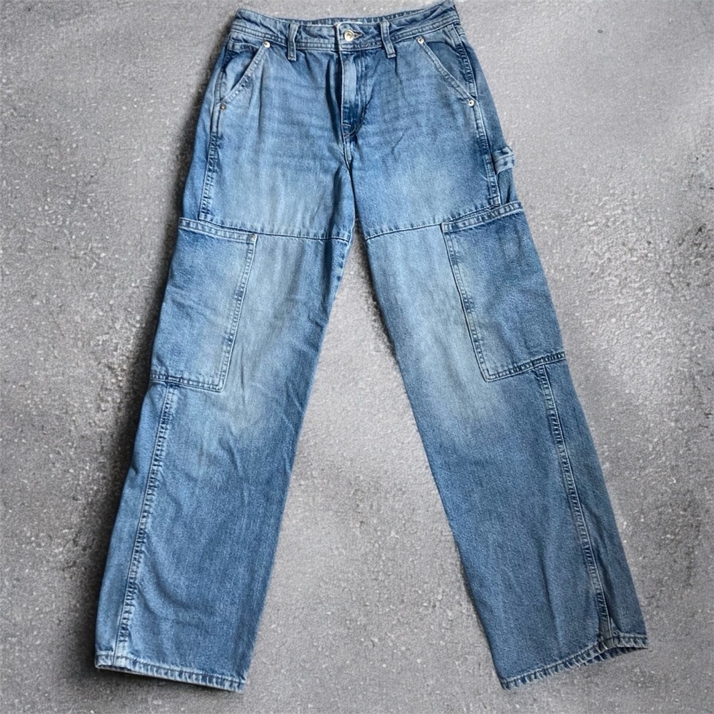 Forever 21 Cargo Style Blue Denim Jeans